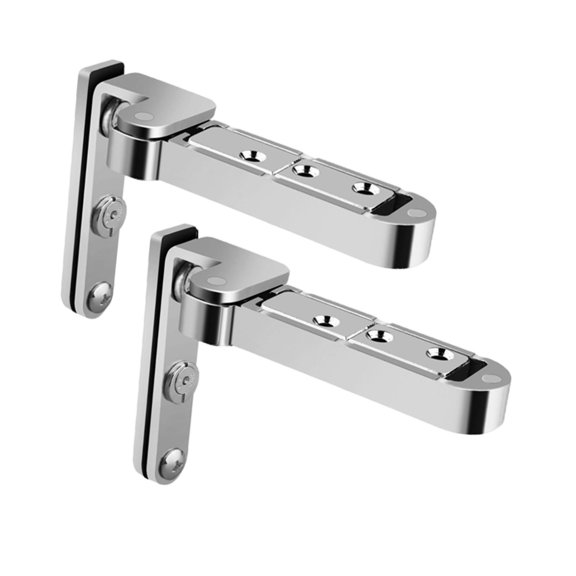 WLPZXP 2 Pieces Door Hinge Invisible Pivot Hinge Sturdy Swing Kit Adjustable Zinc Alloy Silver