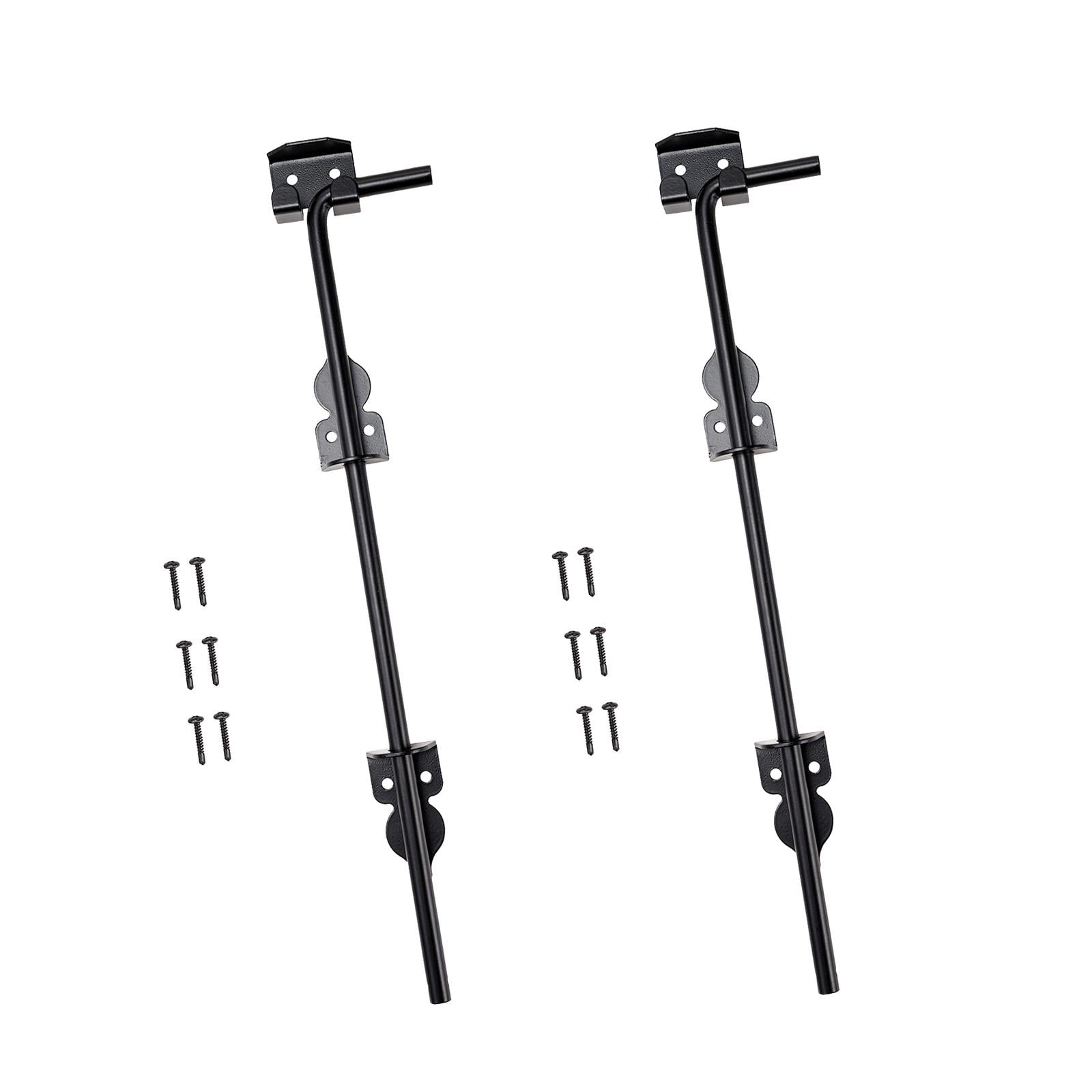 WLPZXP 2 Pieces Fence Gate Ground Latch Drop Rod Gate Stopper Metal Door Locks Hardware 30.5cmx8.1cm