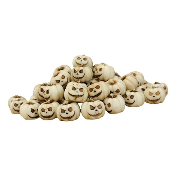 WLPZXP 20 Pieces Halloween Pumpkin Statue Resin Figurine for Bookshelf Housewarming White