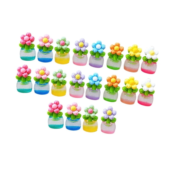 WLPZXP 20 Pieces Luminous Figurines Miniature Statues Potted Plants Figures Accessories