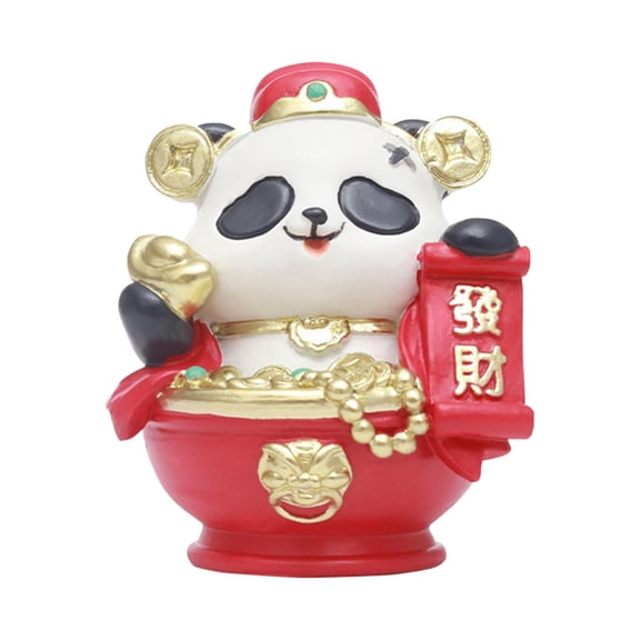 WLPZXP 2024 New Year Panda Figurine Car Dashboard Decoration Adorable Decorative Spring Style A