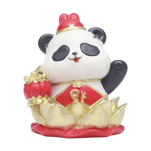 WLPZXP 2024 New Year Panda Figurine Car Dashboard Decoration Adorable Decorative Spring Style B