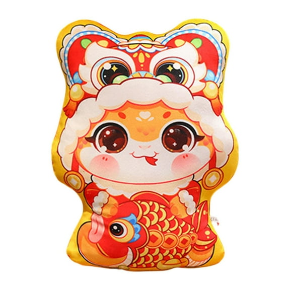 WLPZXP 2025 Snake Year Throw Pillow Stuffed Toy Snake Themed Hug Pillow Ornament Lovely Koi