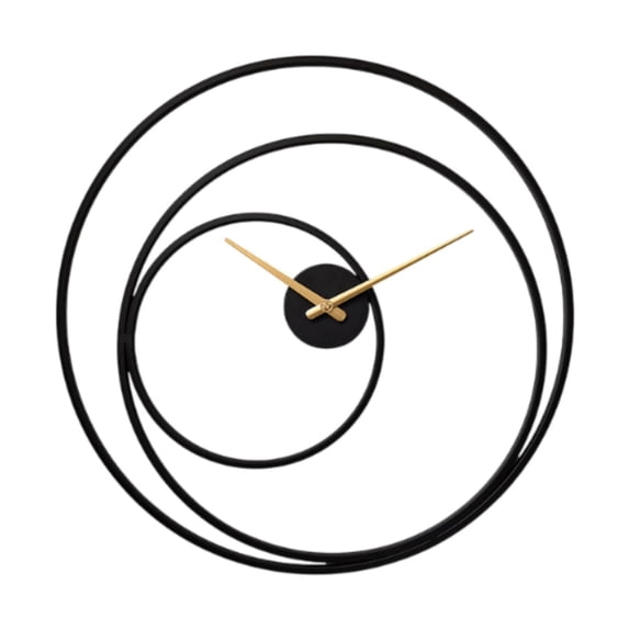 WLPZXP 24 Inch Industrial Wall Clock Round Hanging Silent Home Decor Metal Wall Clocks Black
