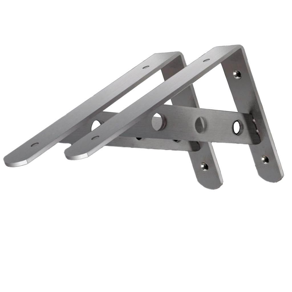 WLPZXP 2xStainless Steel L-Shape Shelf Bracket Wall Mount Heavy Duty Brackets 16'' 16 inch