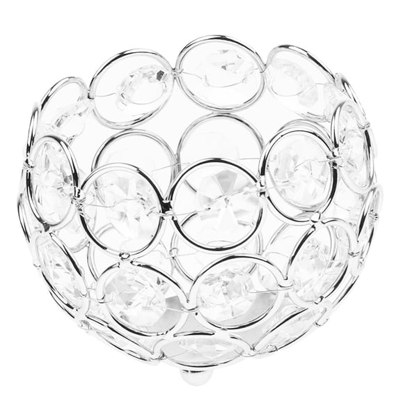 WLPZXP 3'' Crystal Candle Holder Banquet Candlestick Tabletop Centerpieces -Silver 8cm