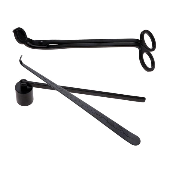 WLPZXP 3 Piece Candle Snuffer Candle Wick Trimmer Wick Dipper Stainless Steel Tools Kit Black