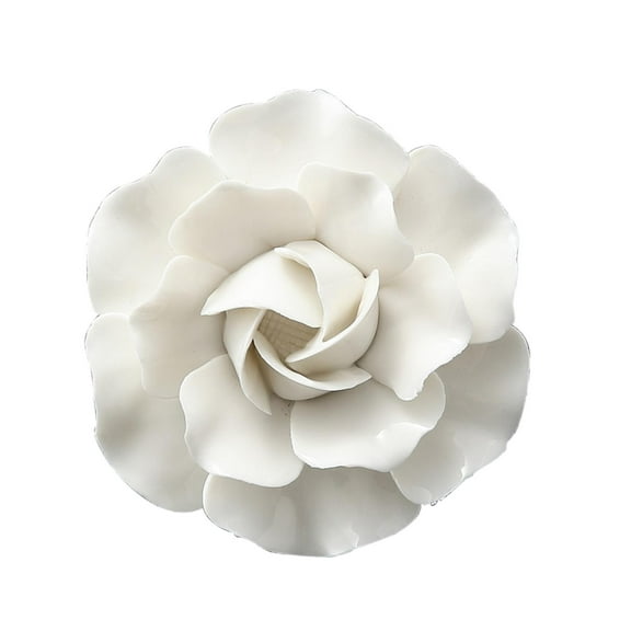 WLPZXP 3Dceramic Flower Wall Background Arts Sculpture Ceramic Art Decor for Office Camellia 7cm
