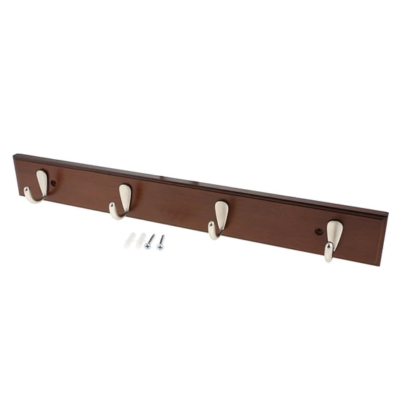 WLPZXP 4-Hook Rack Wall Mount Coat Hat Bag Keys Towel Rail Entry Organizer Coffee
