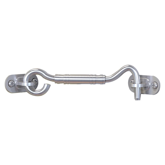 WLPZXP 4 Inch Hook And Eye Latch, Stainless Steel Heavy Duty Barn Door Lock With Screws Silver