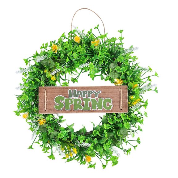 WLPZXP 40cm Greenery Wreath, Front Door Hanger Decor Green Leaves Garland for Holidays