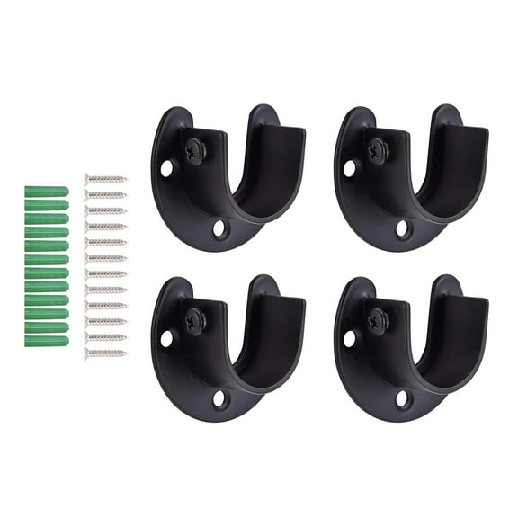 WLPZXP 4Pcs Wardrobe Pipe Bracket Flange Holder Wall Mount Heavy Duty Hanging 32mm