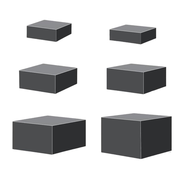 WLPZXP 6pcs Acrylic Cube Display Box Riser, Nesting Stackable Riser Stands with Hollow Bottom for Buffet Table Food Riser for Collection Black