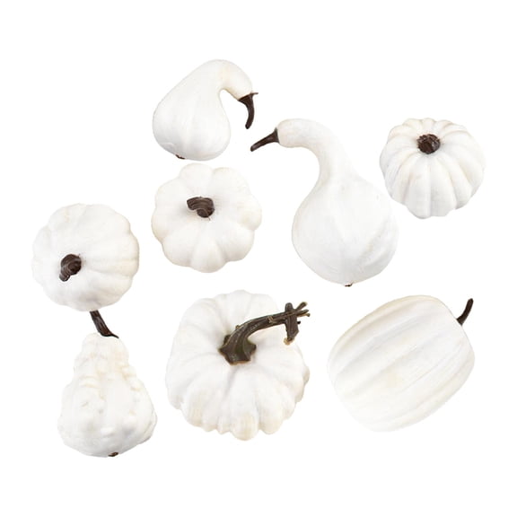 WLPZXP 8 Pack White Halloween Pumpkin Polystyrene Styrofoam Foam Pumpkins Decor for Kid