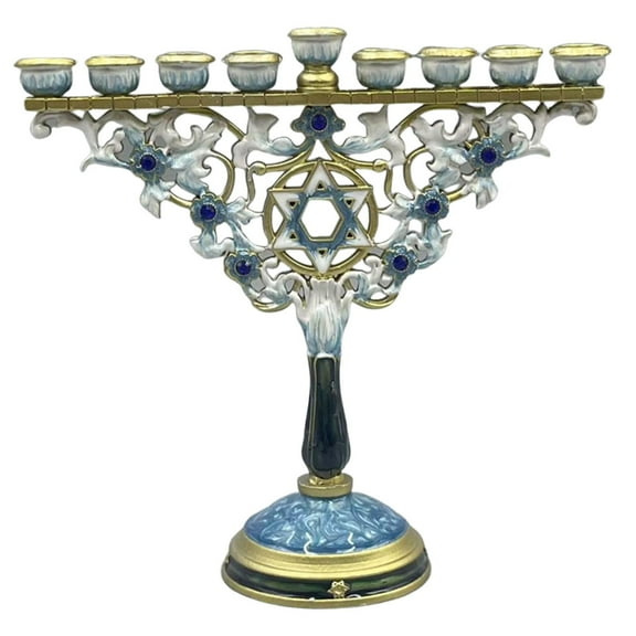 WLPZXP 9 Branch Menorah Metal Candelabra 18.3x17cm Versatile Traditional for Home Altar