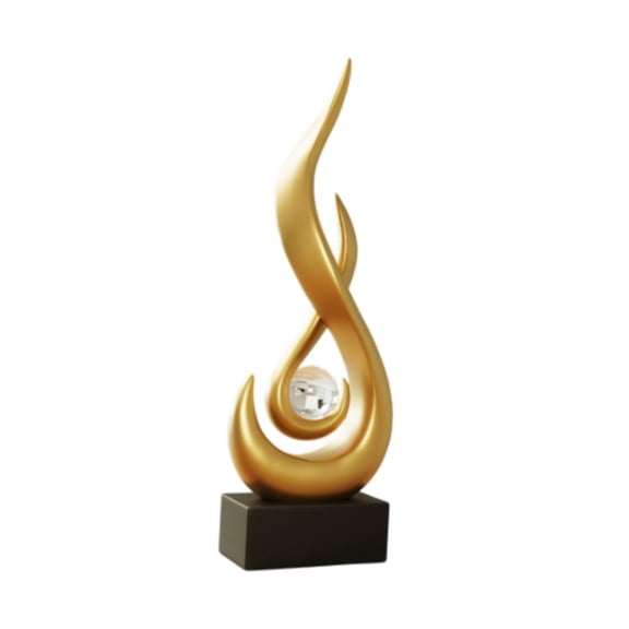 WLPZXP Abstract Fire Statue Craft Ideal Gift Collecting Decorative Modern Art Sculpture Gold