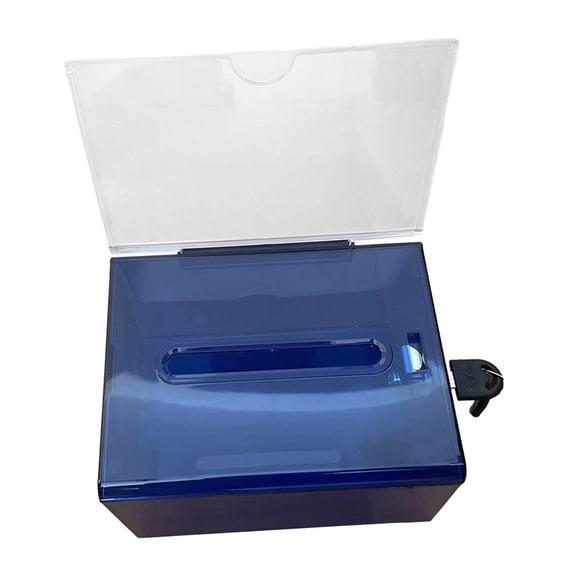 WLPZXP Acrylic Donation Box Business Card Holder Case Complaint Box Suggestion Case for Dark Blue