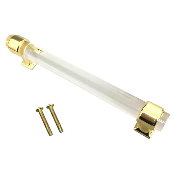 WLPZXP Acrylic Door Pull Knob Drawer Kitchen Cupboard Handle Home Decor Gold 2# 128mm 150mm