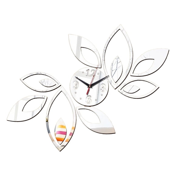 WLPZXP Acrylic Mirror Wall Clock Art Clock Accurate Quiet Large Creative for Study Room Silver