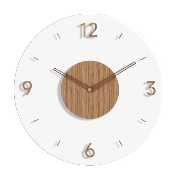 WLPZXP Acrylic Wooden Wall Clock Decorative Timepiece 30cm Wall Watch Clock for Kitchen Round