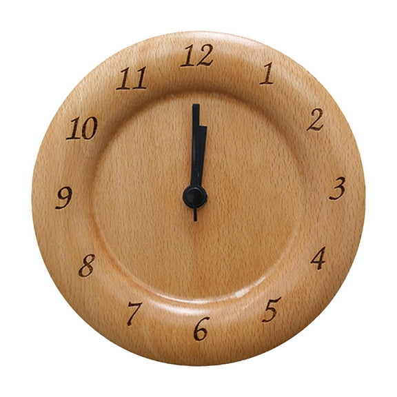 WLPZXP Alarm Clock Wood Tabletop Clock Quiet Round Modern Small Timer Digital Clock for Style A