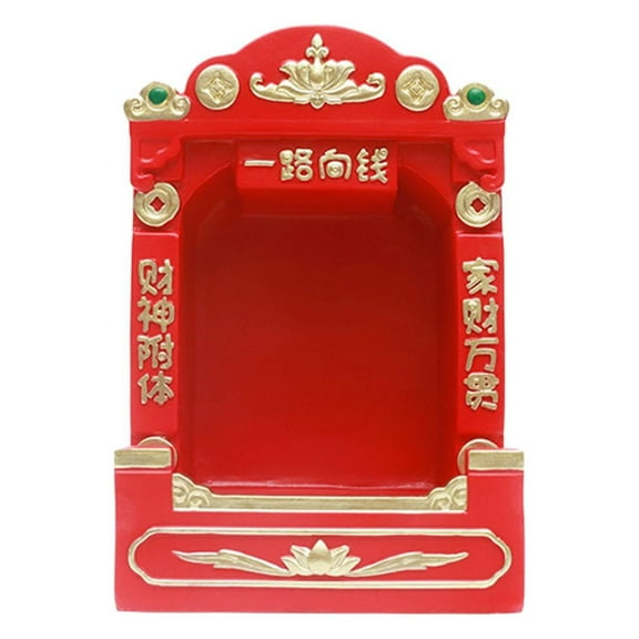 WLPZXP Altar Shrine Miniature Display Stand Resin Decorative Retro Styled 4.3x3.9x5inch Red