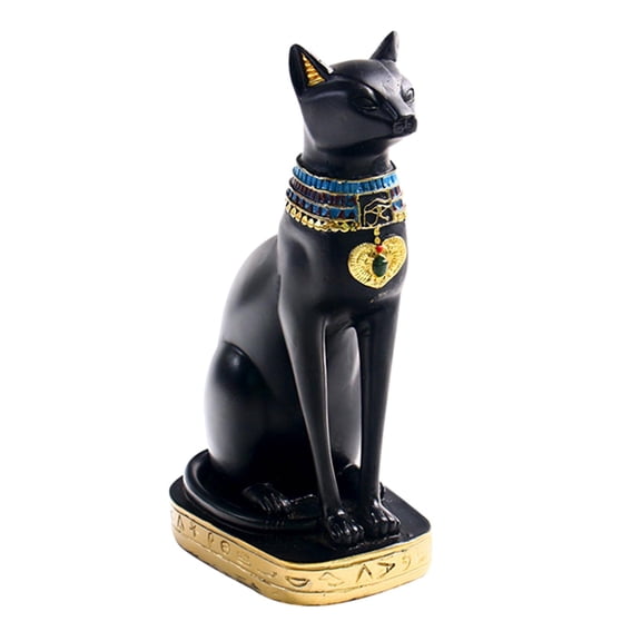 WLPZXP Ancient Egyptian Cat Statue, 9.4" Tall Collectible Resin Cat Figurine Model Home S