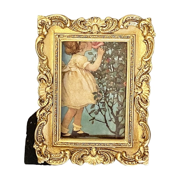 WLPZXP Antique Photo Frame Decorative Embossed Elegant French Tabletop Wall Hanging for