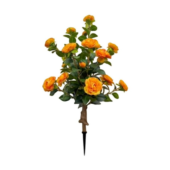 WLPZXP Artificial Camellia Tree 34.65inch Sturdy with Spike for Home Wedding Garden Yellow