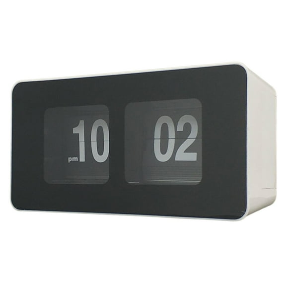 WLPZXP Auto Flip Clock Stylish Modern Clock Desk Table File Down Clock Digital for Bedroom kitchen and office Cars home and cafe - White Rear White