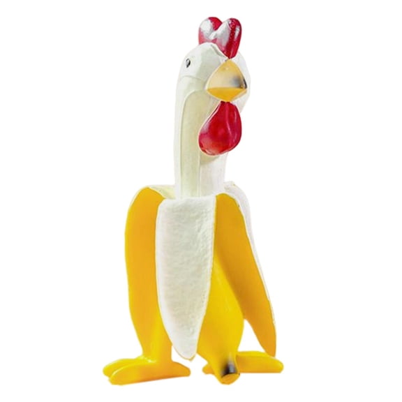 WLPZXP Banana Chicken Statues Resin Figurines Hen Sculptures Decorative for Garden Lawn 9x7.9x15cm