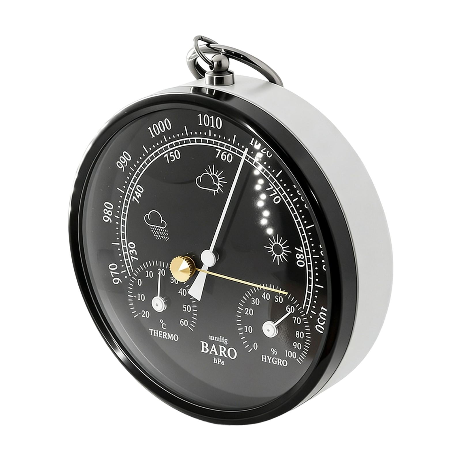 WLPZXP Barometer Thermometer Hygrometer Weather Station for Home Office Living Room Black