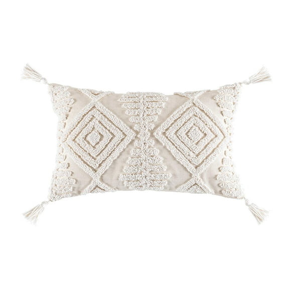 WLPZXP Boho Macrame Decorative Throw Pillow Cover Tassel Pillow Cases for 30x50 B