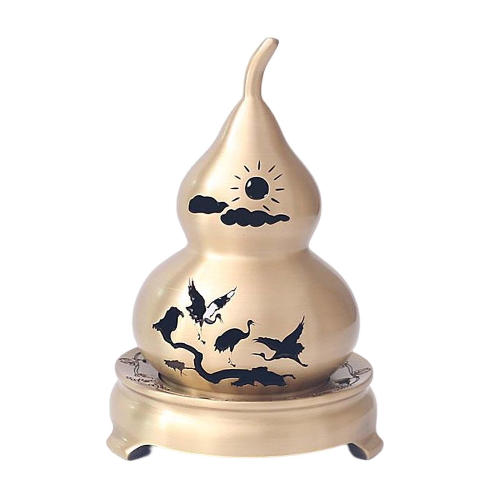 WLPZXP Brass Incense Stick Burner Holder Gourd Ornament Sculpture Decoration Censer for Small