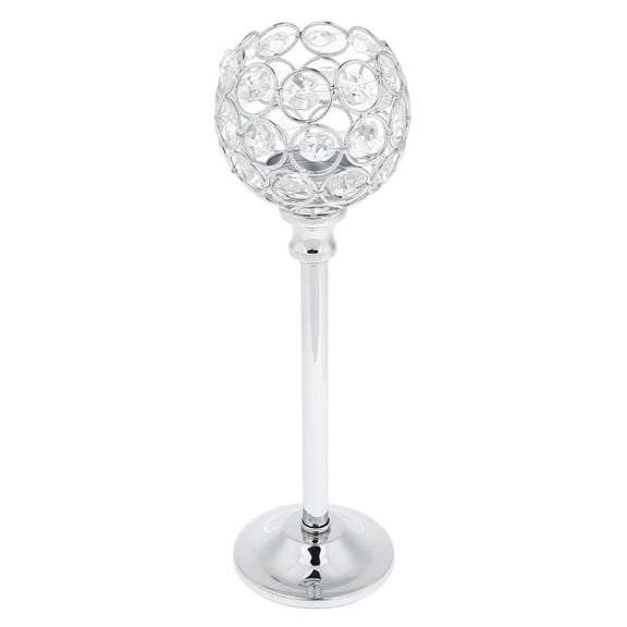 WLPZXP CRYSTAL TEA LIGHT PILLAR CANDLE HOLDER CANDLESTICK WEDDING DECOR Silver -L silver L
