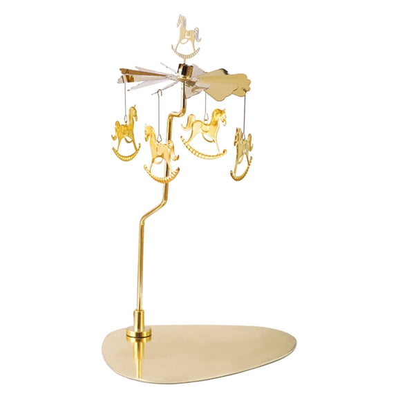 WLPZXP Candle Holder with Tray, Carousel Candle , Rotating Metal Tea Light Candle Holder for Table Centerpiece, Christmas, Party Decor , Horse