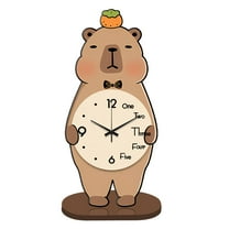 WLPZXP Capybara Table Clock Tabletop Ornament Cartoon Creative Modern Clock for Bedroom S