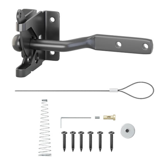 WLPZXP Carbon Steel Fence Gate Latch Self Locking Door Locks Hardware Gravity Latch for new Black