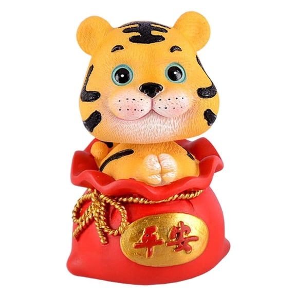 WLPZXP Cartoon Tiger Figurine Miniature Office Animal Little Figure House Lucky Culture Safety