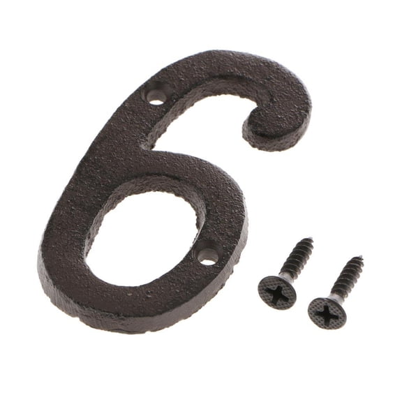 WLPZXP Cast Iron Door Number Sign Plaque House Garden Name Address Sign Plate 6 Number 6