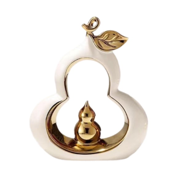 WLPZXP Ceramic Gourd Ornaments Collection Gourd Statue for Office Dining Room Shelf S