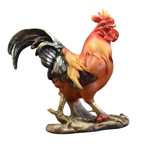 WLPZXP Chicken Figurine Animal Statue Crafts Resin Collectible Rooster Statue for Party Style C