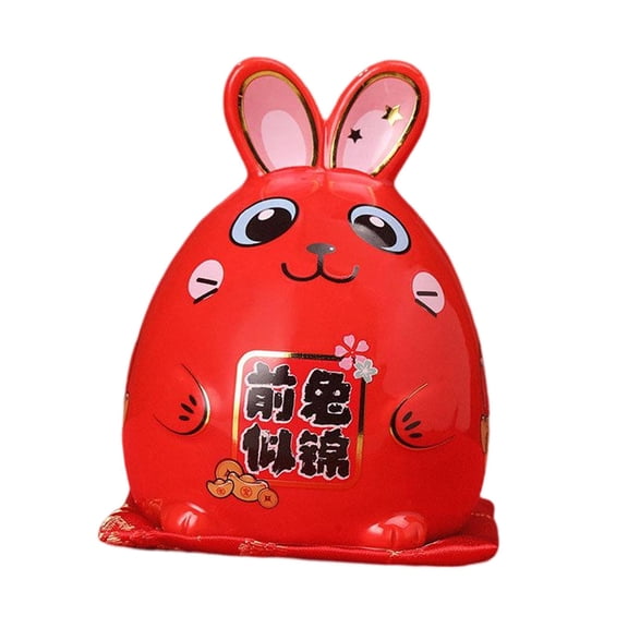 WLPZXP Chinese Bunny Statue Ceramic Money Saving Office Decor Collectible Cartoon and Style A