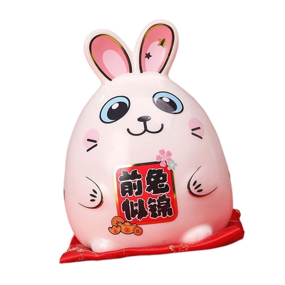 WLPZXP Chinese Bunny Statue Ceramic Money Saving Office Decor Collectible Cartoon and Style C