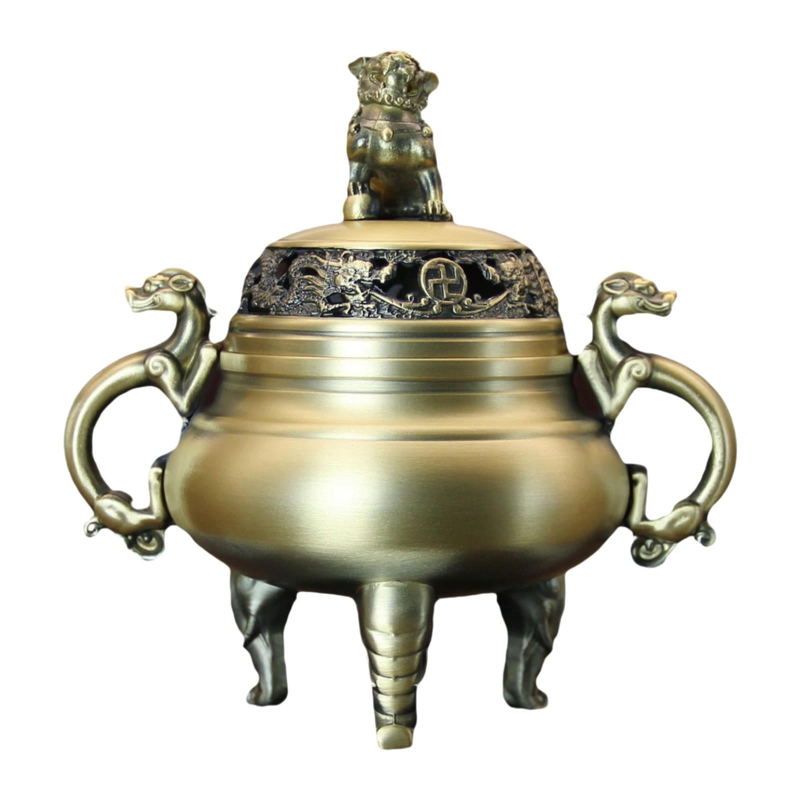 WLPZXP Chinese Incense Burner Brass Incense Holder Censer Fengshui Decoration for Hotel