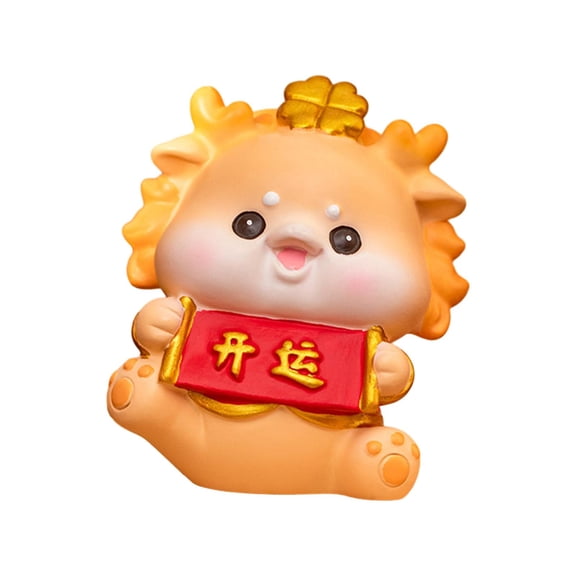 WLPZXP Chinese New Year Cartoon Dragon Figure Resin Tabletop Ornament Adorable Fengshui Style C
