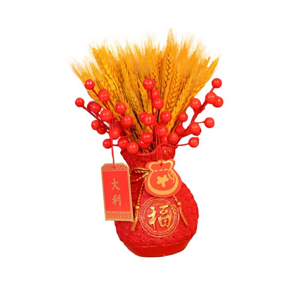 WLPZXP Chinese New Year Feng Shui Treasure Basin Vase Decor Art Home Decor Fortune Bag Style D