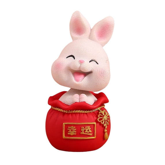 WLPZXP Chinese Resin Statues Figurine Sculpture, Tabletop Desk Decoration Car Dashboard Pink Lucky