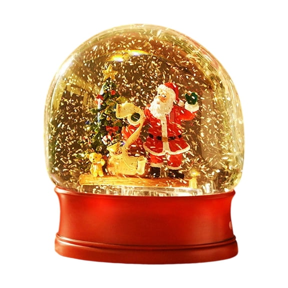 WLPZXP Christmas Snow Globe Decorative Figurine Music Box Collection Xmas Decor Desktop