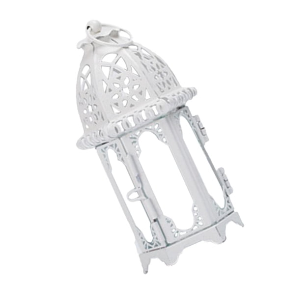 WLPZXP Clear Glass Candle Lantern Tealight Candle Holder Candlestick for Wedding Party White